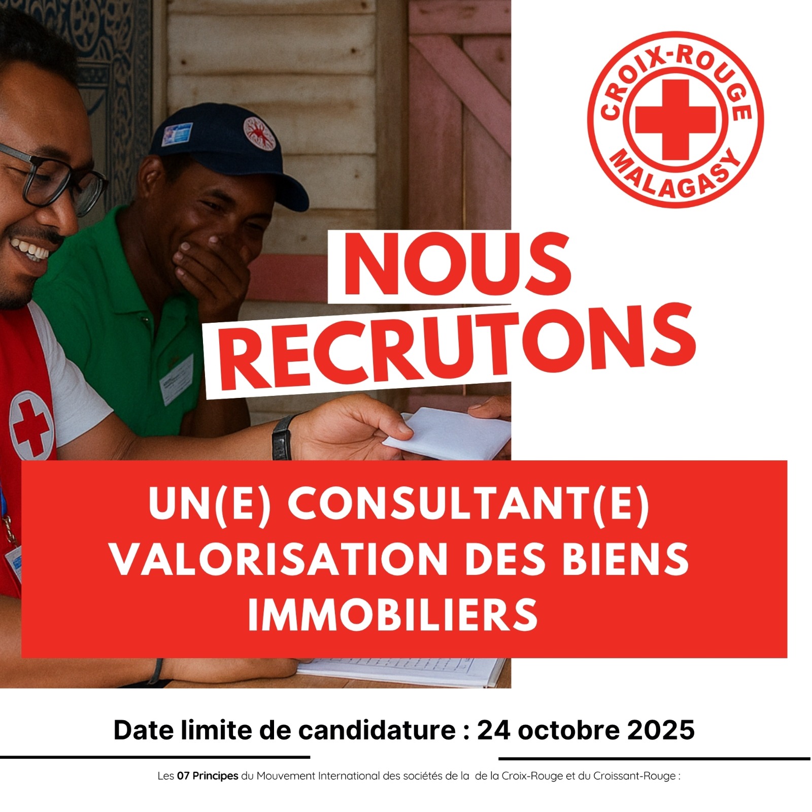 RECRUTEMENT D’UN CONSULTANT POUR LA VALORISATION DES BIENS IMMOBILIERS DE LA CROIX ROUGE MALAGASY 